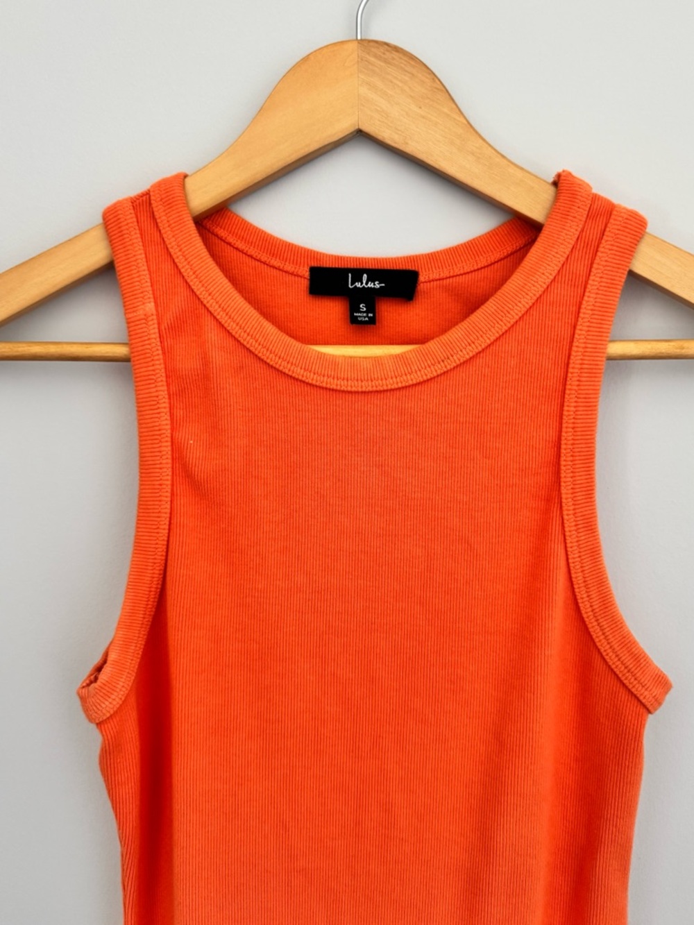 Lulus Sleek Orange Ribbed Midi Dress - Women's Bodycon Tank Style - Picture 5 of 8